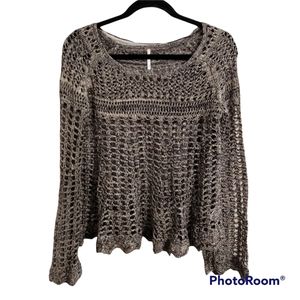 Free People Boho Brown Varigated Annebelle Sweater Womens Size XS